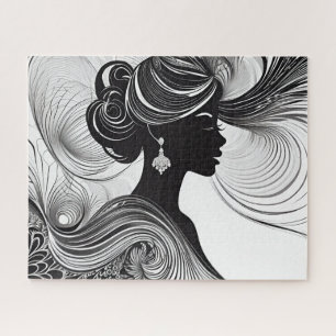 Schwarz-Weiß-Frau der Elegance