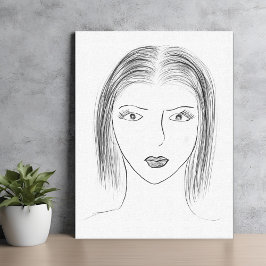 Schwarz-Weiß-Frau-Gesichtsskizze für Galerie-Wand Leinwanddruck