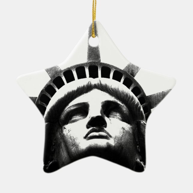 Schwarz-Weiß-Freiheitsstatue Keramikornament (Vorne)