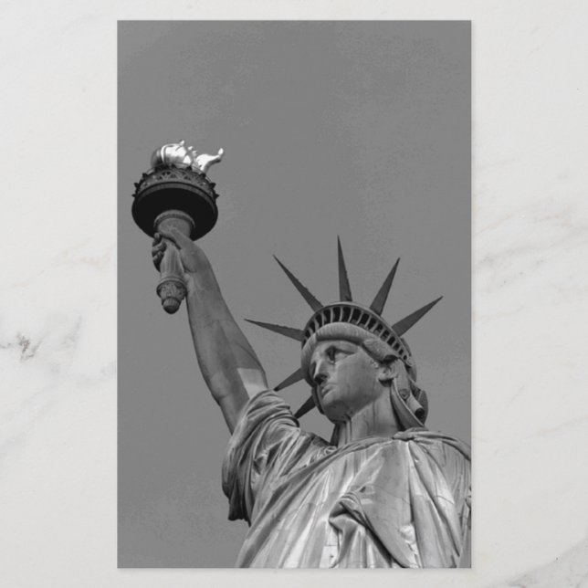 Schwarz-Weiß-Freiheitsstatue New York Briefpapier (Vorderseite)