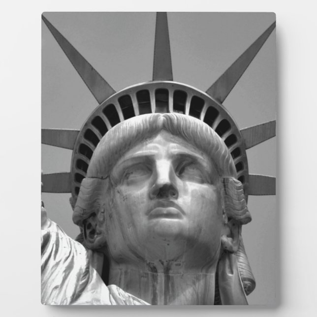 Schwarz-Weiß-Freiheitsstatue New York Fotoplatte (Vorderseite)