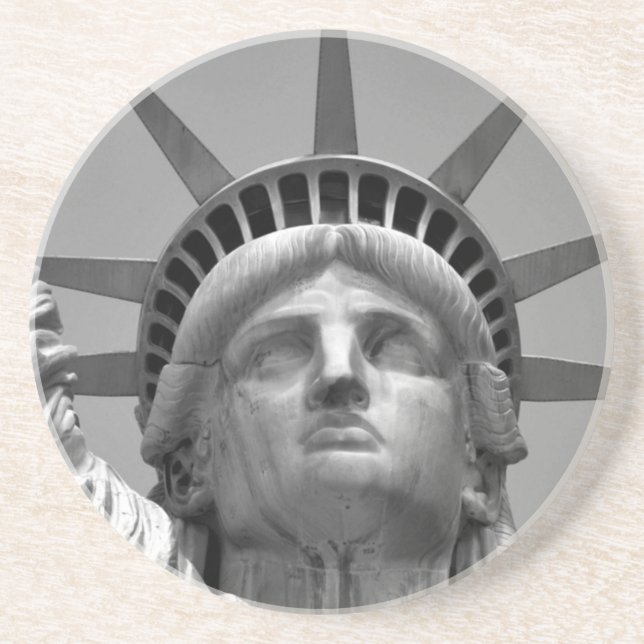 Schwarz-Weiß-Freiheitsstatue New York Getränkeuntersetzer (Vorne)