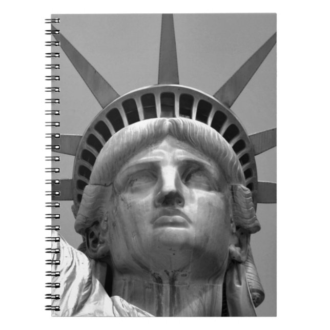 Schwarz-Weiß-Freiheitsstatue New York Notizblock (Vorderseite)