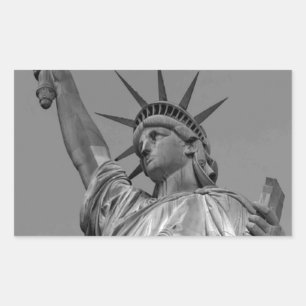 Schwarz-Weiß-Freiheitsstatue New York Rechteckiger Aufkleber