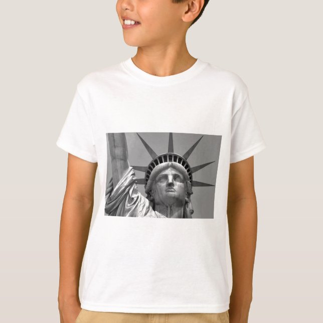 Schwarz-Weiß-Freiheitsstatue New York T-Shirt (Vorderseite)