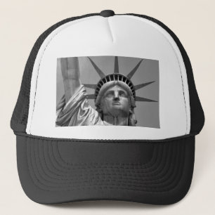 Schwarz-Weiß-Freiheitsstatue New York Truckerkappe