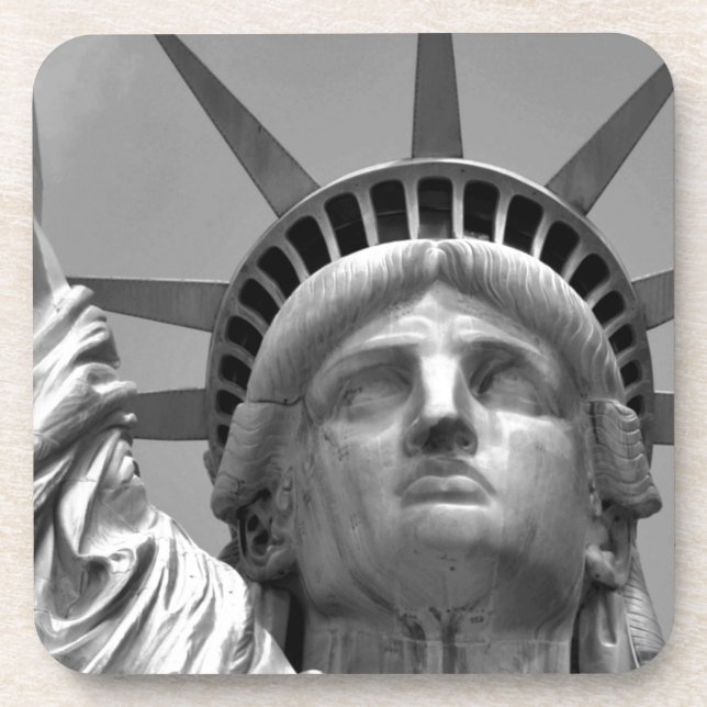 Schwarz-Weiß-Freiheitsstatue New York Untersetzer (Vorderseite)