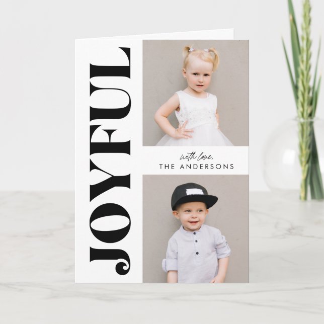 Schwarz & Weiß Freude Moderne Weihnachten 3 Foto (Vorderseite)