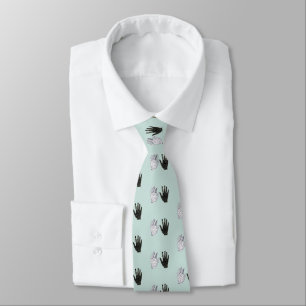 Schwarz-Weiß-Freundschaft Hand Neck Tie Krawatte