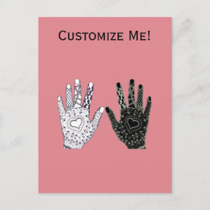 Schwarz-Weiß-Freundschaft Postkarte