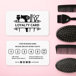 Schwarz-Weiß-Friseur-Loyalität Treuekarte