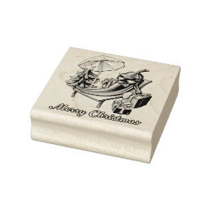 Schwarz-Weiß frohe Weihnachten Chili Gummistempel