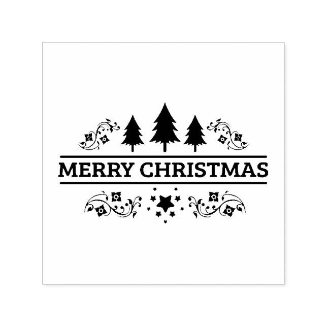 Schwarz-weiß frohe Weihnachten Permastempel (Design)
