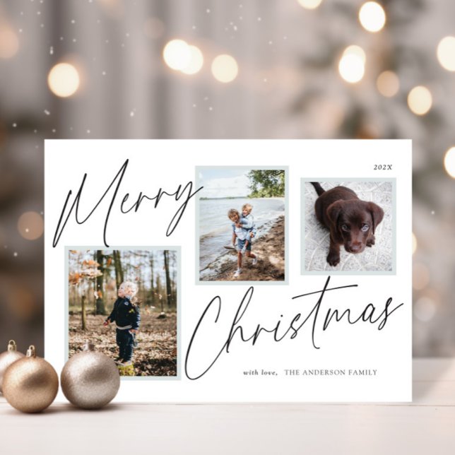 Schwarz-Weiß-frohe Weihnachts-Foto Feiertagskarte (Von Creator hochgeladen)