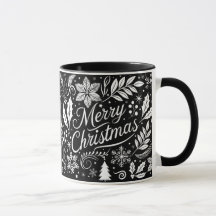 Schwarz-Weiß-frohe Weihnachtskhalkboard