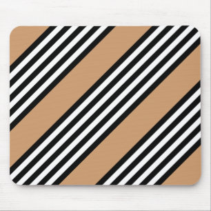 Schwarz-Weiß-Fünf-Streifen-Muster mit Bräune Mousepad
