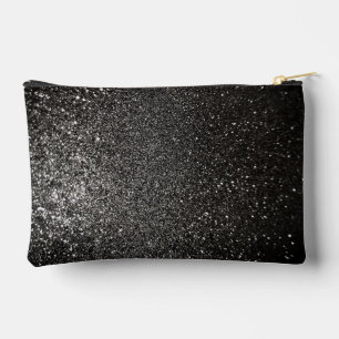 Schwarz-Weiß Funkelnd Glitzer Goth Glam Luxus Zubehörtasche