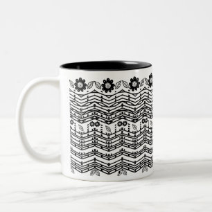 Schwarz-Weiß-Funny-Hidden-Nachricht Zweifarbige Tasse