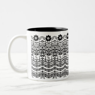 Schwarz-Weiß-Funny-Hidden-Nachricht Zweifarbige Tasse