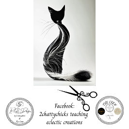 Schwarz-weiß Fury Silhouette Cat Decoupage Seidenpapier