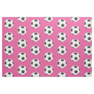 Schwarz-Weiß-Fußball-Bälle auf rosa Stoff