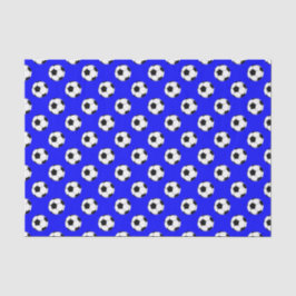 Schwarz/Weiß Fußball Balls auf blau Seidenpapier