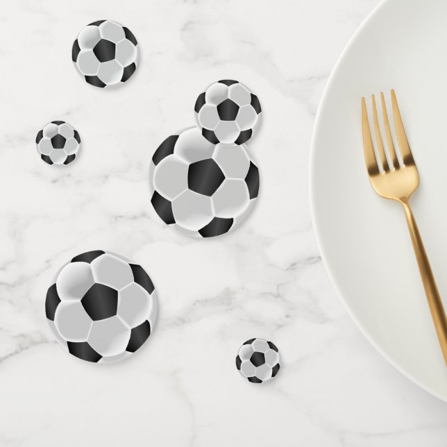 Schwarz-Weiß-Fußball Konfetti (Gruppe)
