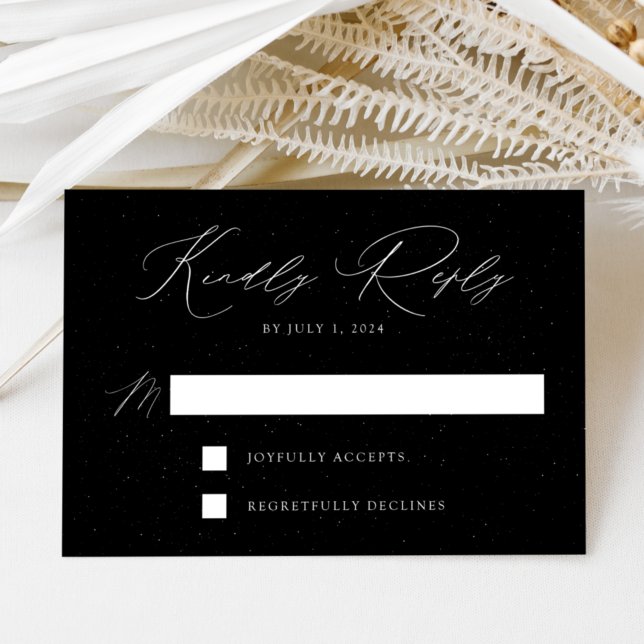 Schwarz-Weiß-Fußball Moderne Eleganz Hochzeit RSVP Karte (Von Creator hochgeladen)