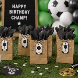 Schwarz-Weiß-Fußball-Muster geometrisch Geschenkanhänger