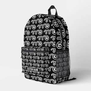 Schwarz-Weiß-Fußball-Muster Kidsrucksack Bedruckter Rucksack