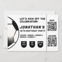 Schwarz-Weiß-Fußball-Thema Einladung