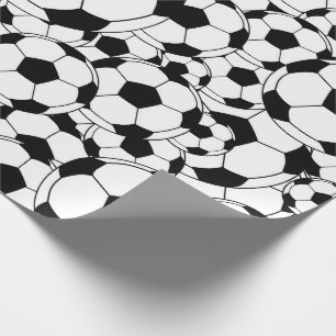 Schwarz-Weiß-Fußball-Wrap-Papier Fußball Geschenkpapier