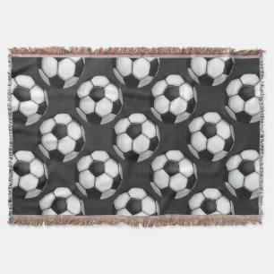 Schwarz-Weiß-Fußballball-Muster Decke