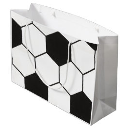 Schwarz-Weiß-Fußballmuster geometrisch Große Geschenktüte