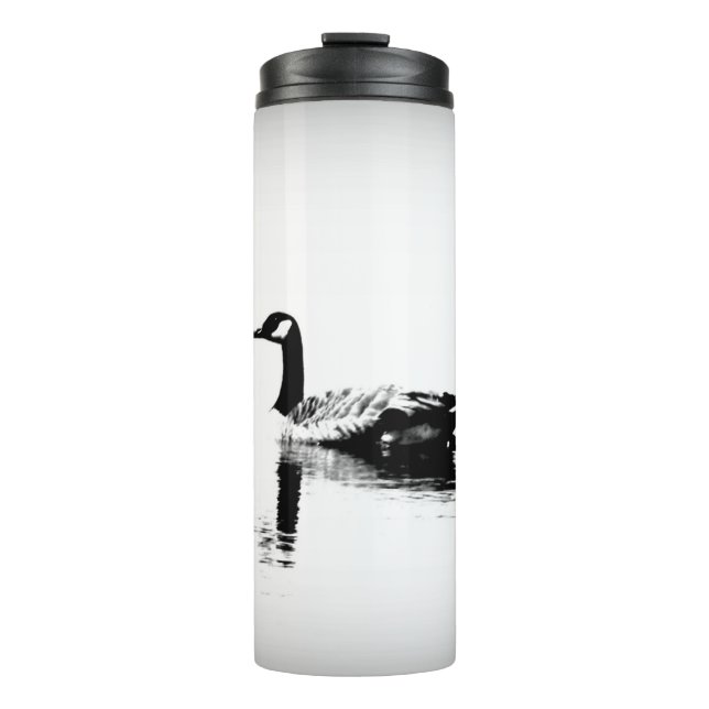 Schwarz-Weiß-Gans Thermosbecher (Vorderseite)