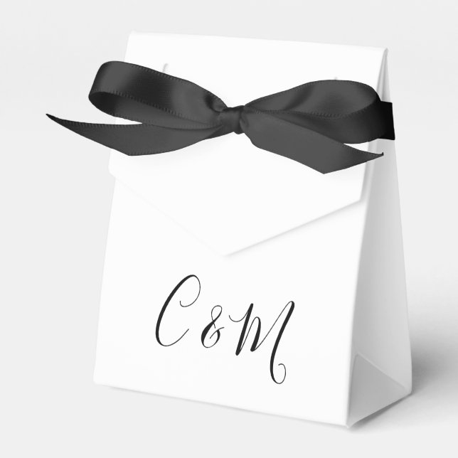 Schwarz-Weiß-Gastgeschenk Hochzeit Geschenkschachtel (Vorderseite)