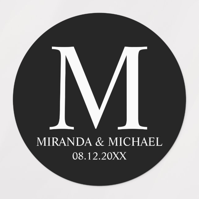 Schwarz-Weiß-Gastgeschenk Hochzeit-Labrador Etiketten (Design 1)