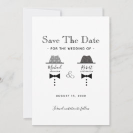Schwarz-weiß Gay Save The Date