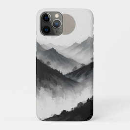 Schwarz-Weiß-Gebirgslandschaft Case-Mate iPhone Hülle