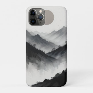 Schwarz-Weiß-Gebirgslandschaft Case-Mate iPhone Hülle