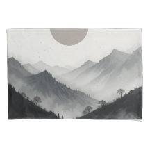 Schwarz-Weiß-Gebirgslandschaft