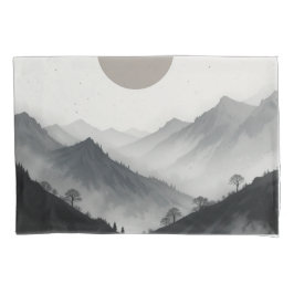 Schwarz-Weiß-Gebirgslandschaft Kissenbezug