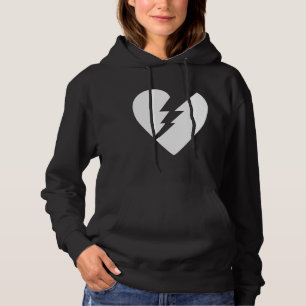 Schwarz-Weiß-gebrochenes Herz - Kunst Hoodie