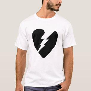 Schwarz-Weiß-gebrochenes Herz - Kunst T-Shirt