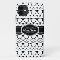 Schwarz-Weiß-Geek-Nerd-Brille Personalisiert