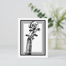 Schwarz-Weiß-Geige-Rollen mit schwarzen Konturen