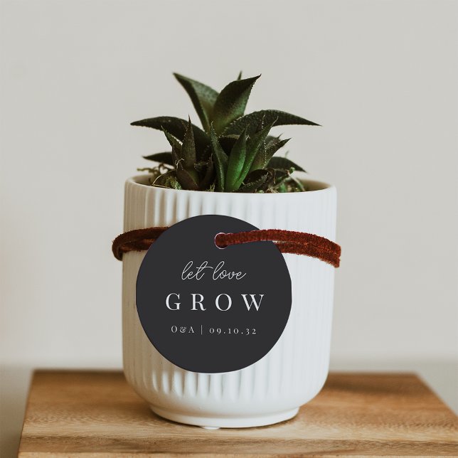 Schwarz-Weiß-Gelassen Liebe Pflanze oder Saatgut w Geschenkanhänger (Von Creator hochgeladen)