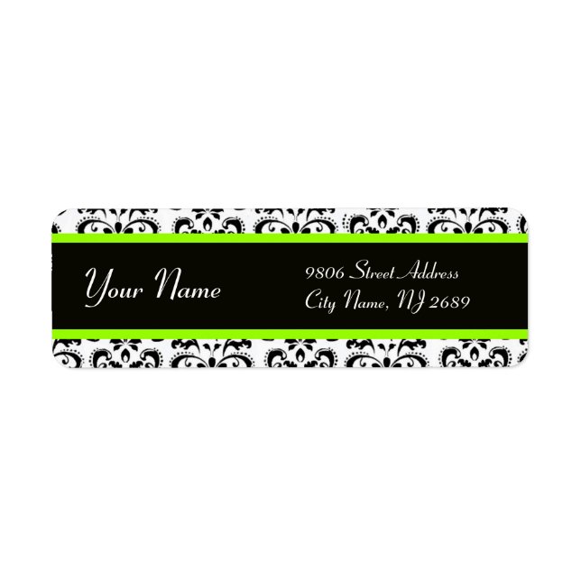SCHWARZ-WEISS GELBE GREEN DAMASK (Vorne)
