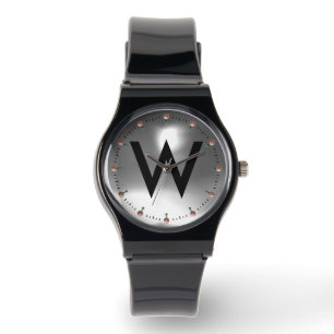 SCHWARZ-WEISS GEMSTONMONOGRAMM ARMBANDUHR