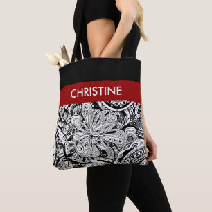 Schwarz-Weiß-Geometrie 15 Tasche